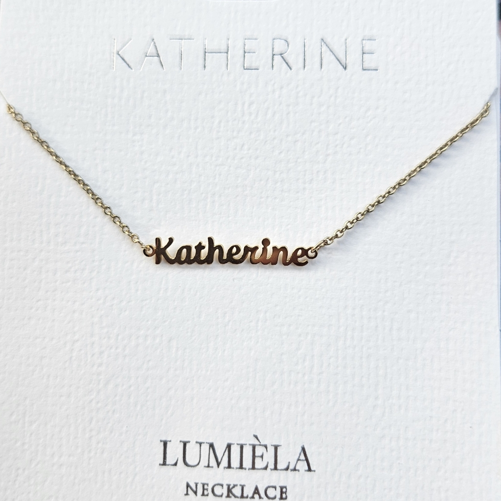 Katherine Script Name Chain Goldtone Necklace 20$